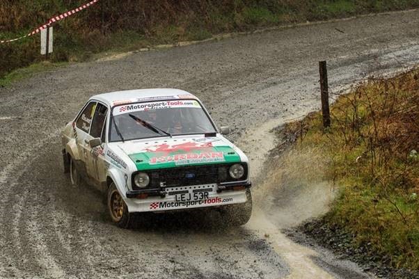 ford escort rally car on rally north wales stages